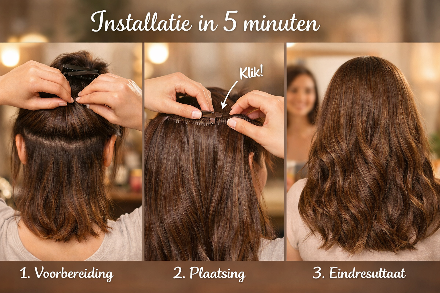 Haarstukken met klem van echt haar